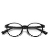 Erilles 超輕TR90圓型青少年眼鏡框 亮黑框 161升級防藍光鏡片
