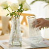 OLOEY 浮雕玻璃花瓶透明水養富貴竹插花擺件 2個