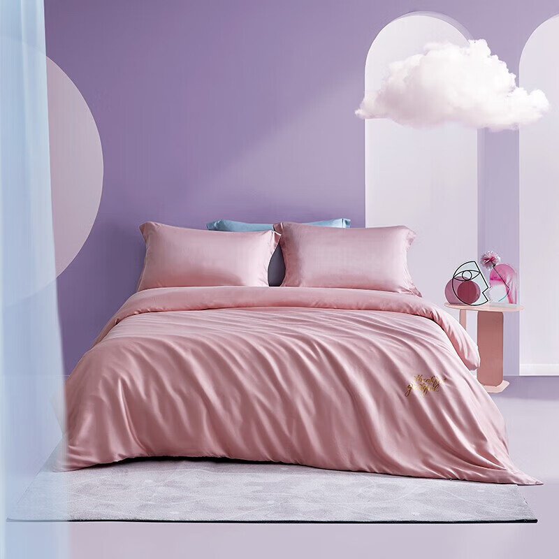 LOVO天丝棉套件 西西里的传说(粉色) 1.5/1.8米宽床适用被套200*230cm