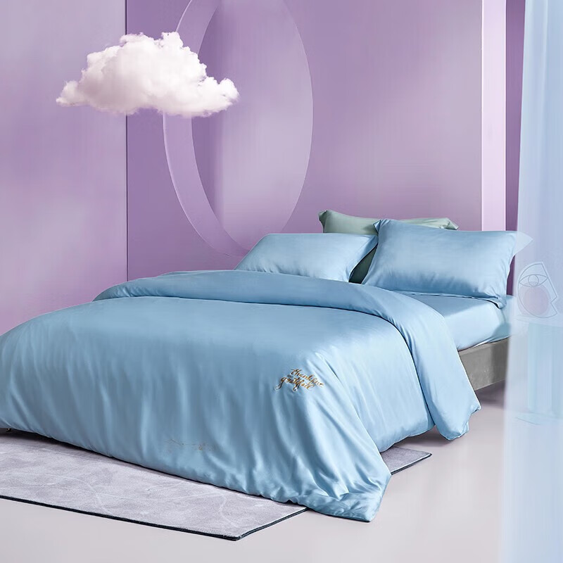 LOVO天丝棉套件 西西里的传说(蓝色) 1.2米宽床适用被套150*215cm