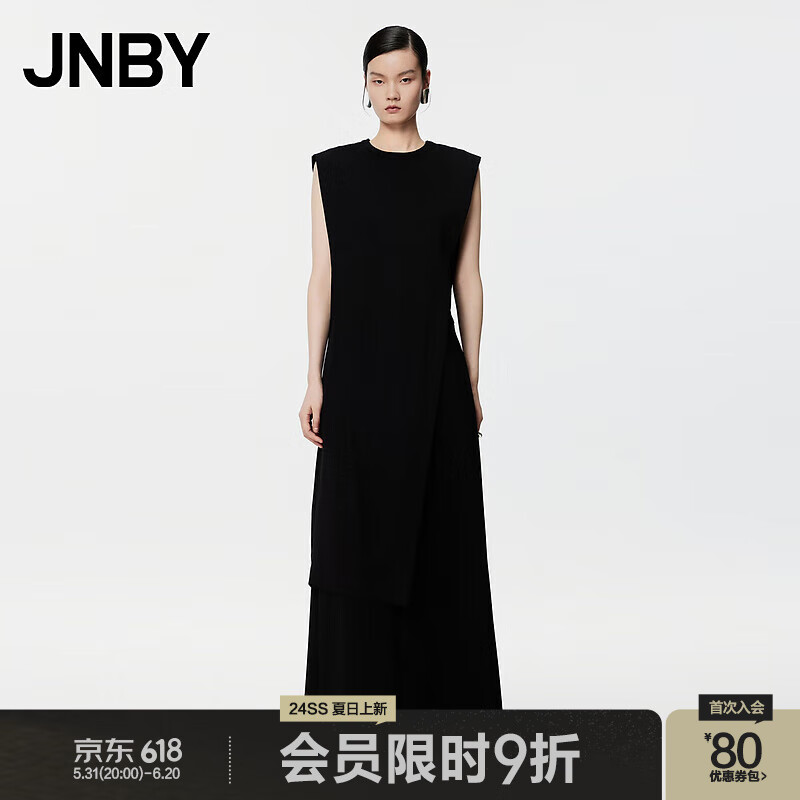 JNBY24夏连衣裙棉质圆领无袖5O6G11390 001/本黑 XL