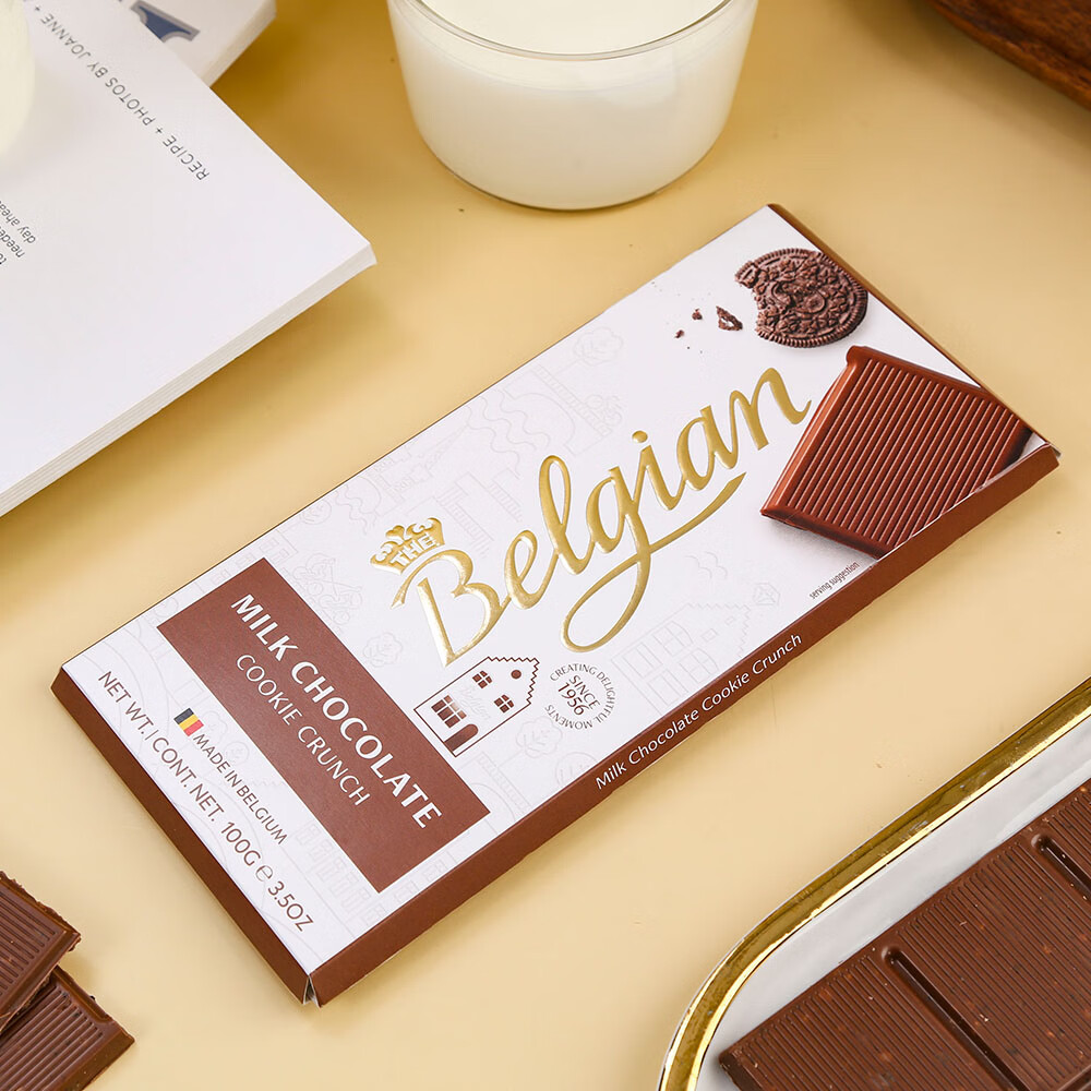 白丽人（Belgian）比利时 曲奇脆牛奶巧克力100g 新年