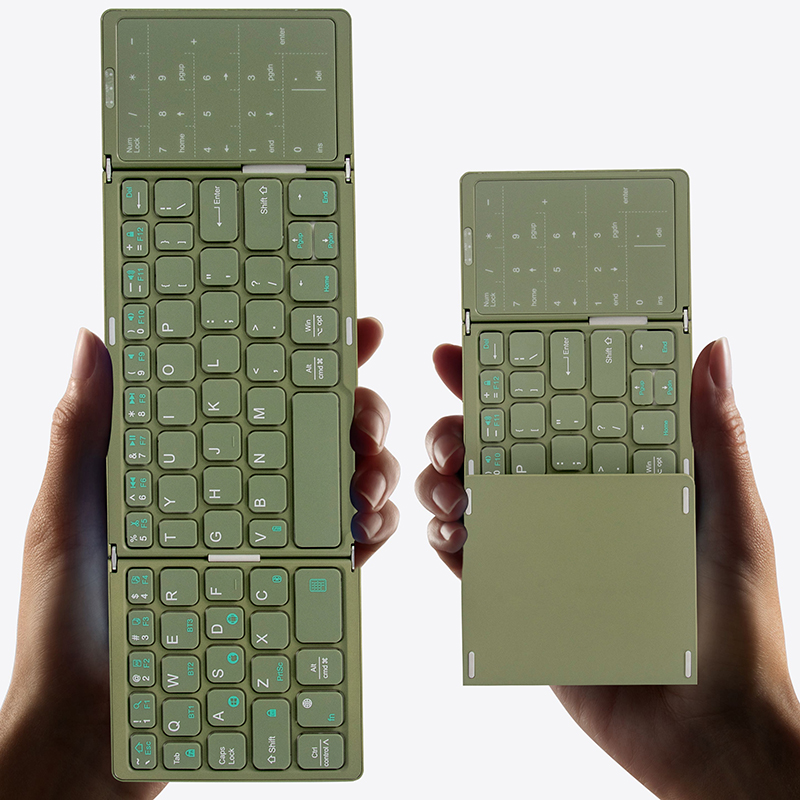 虎克蓝牙无线折叠妙控便携键盘ipadpro手机平板数字触控鼠标套装