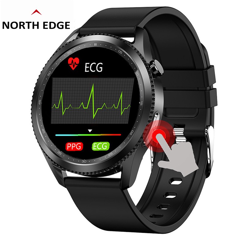 NORTH EDGE心电图ECG血压智能手环血氧心率监测仪准男运动多功能体温手表男 E102