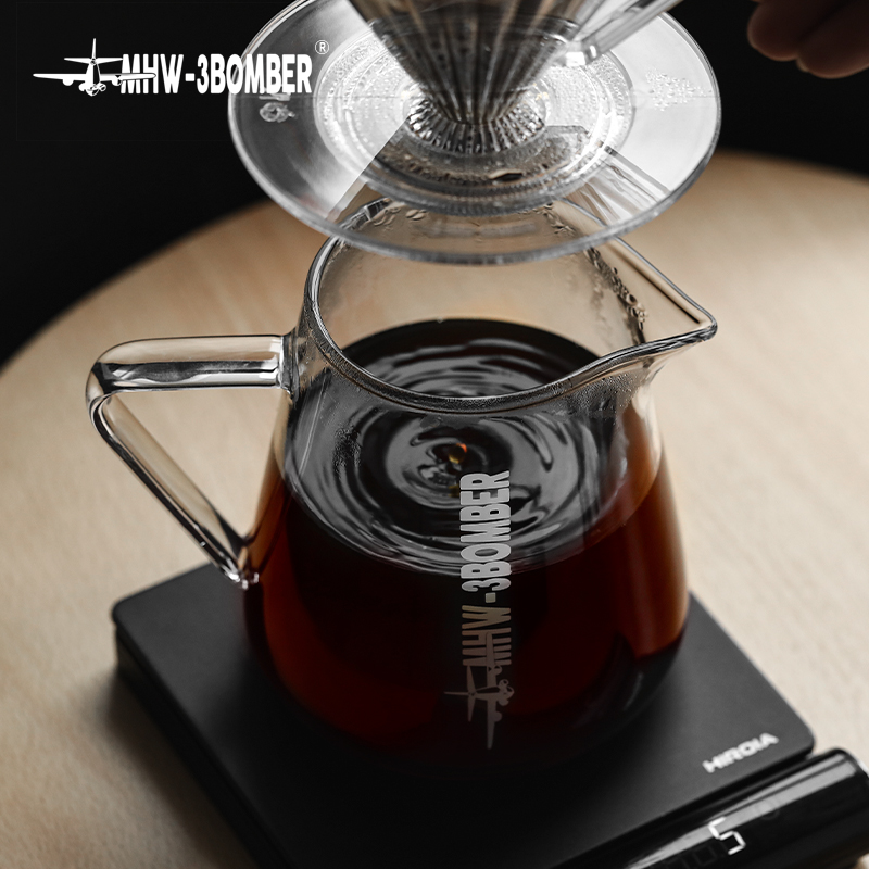 MHW-3BOMBER轰炸机手冲咖啡壶500ml 玻璃分享壶 滴漏式咖啡器具