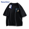 NASA GISS 官方潮牌聯名T恤男潮流簡約青少年純棉休閑風短袖上衣 黑色 L