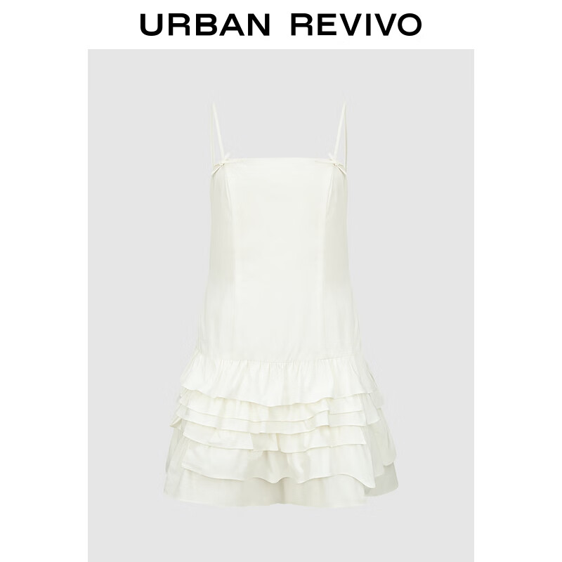 UR2024夏季女装时髦法式叠层修身吊带连衣裙UWU740100 本白 XS