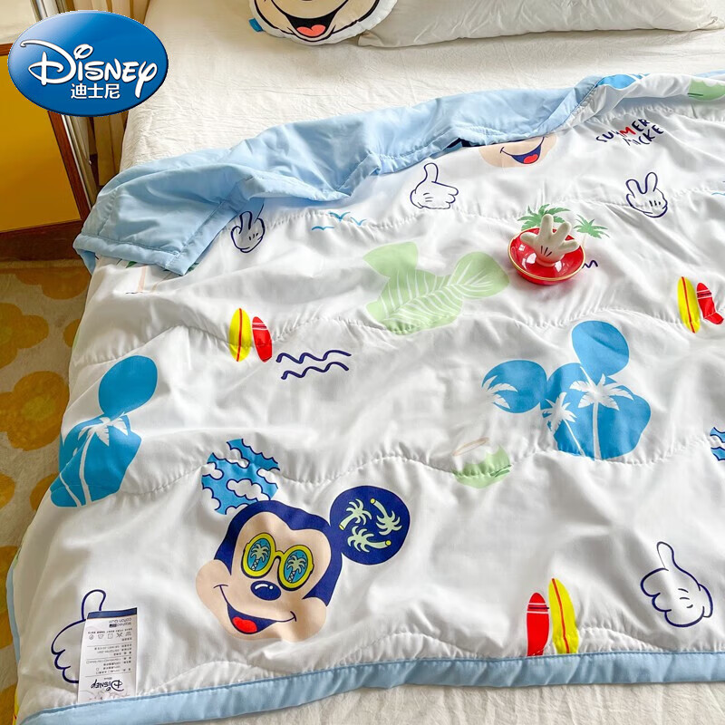 迪士尼（Disney）A类空调被儿童被子幼儿园午睡用抗菌水洗夏被盖毯145*110cm 蓝色米奇