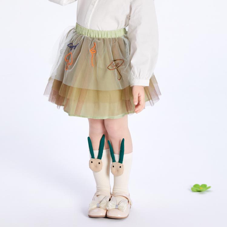 【汉服国风】巴拉巴拉女童裙子儿童纱裙甜美半身裙春季短裙潮