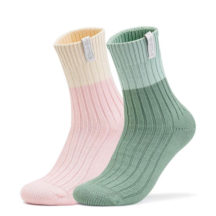 【2色2双装】运动袜子女时尚撞色百搭潮袜长筒袜女子跑步袜