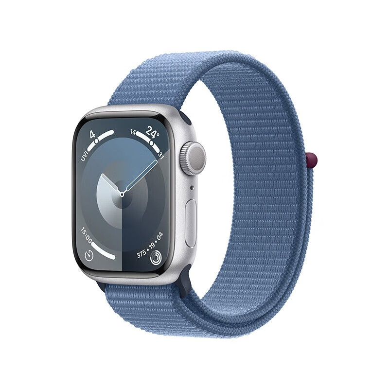 苹果（Apple）watch苹果手表S9 iWatch s9 款电话智能运动手表男女通用款 【S9】风暴蓝 【回环式表带】 41毫米 GPS款 铝金属