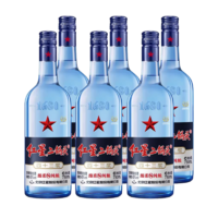 88VIP：紅星 北京紅星二鍋頭藍瓶綿柔8純糧43度750ml*6瓶清香型整箱裝高度白酒
