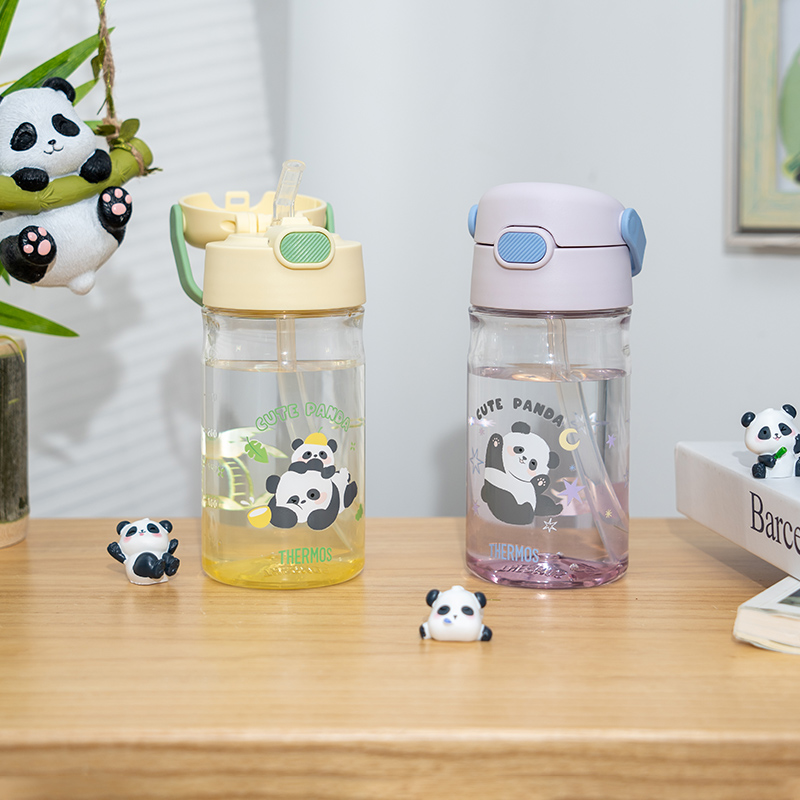 膳魔师儿童宝宝幼儿园便携水杯熊猫乐园夏季吸管杯