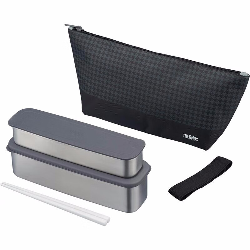 膳魔师（THERMOS）【 】不锈钢两段午餐饭盒 便当盒 DSA系列 黑色815ml DSA-803W BKC