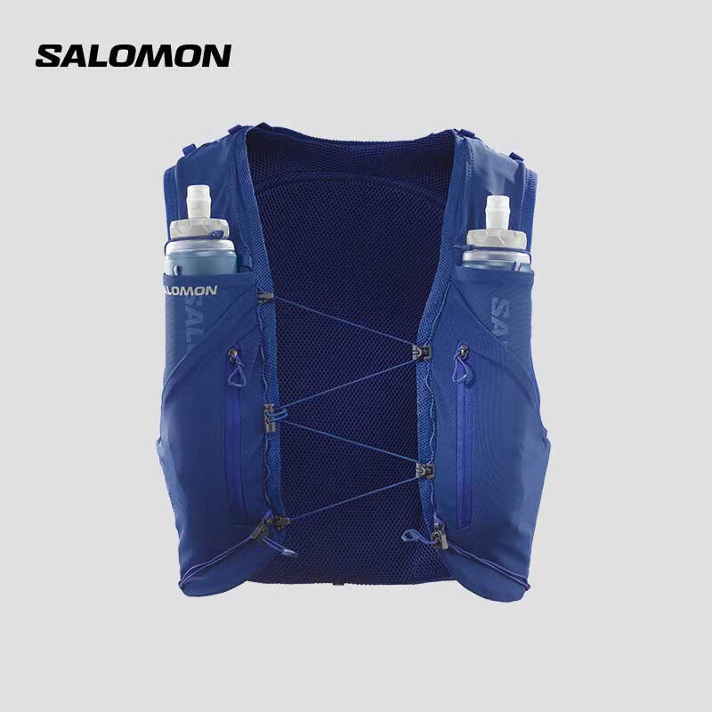 萨洛蒙（Salomon）男女款 户外运动登山徒步跑步水袋背包 ADV SKIN 12 WITH FLASKS 冲浪蓝 C20112 XS