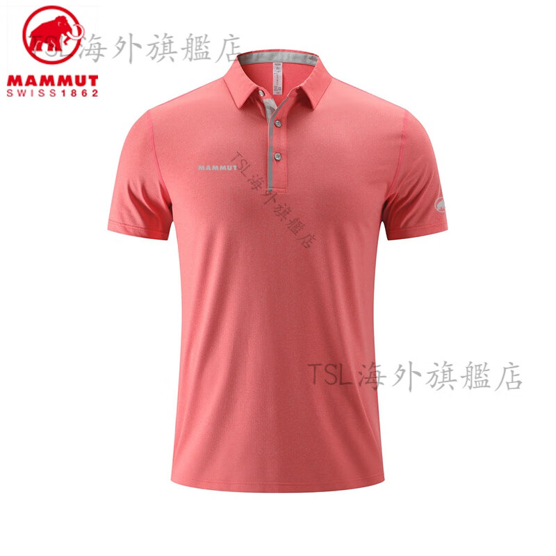 猛犸象（MAMMUT）男士户外运动T恤夏装弹力速干透气衣休闲短袖polo衫 花红 XS 80-100斤