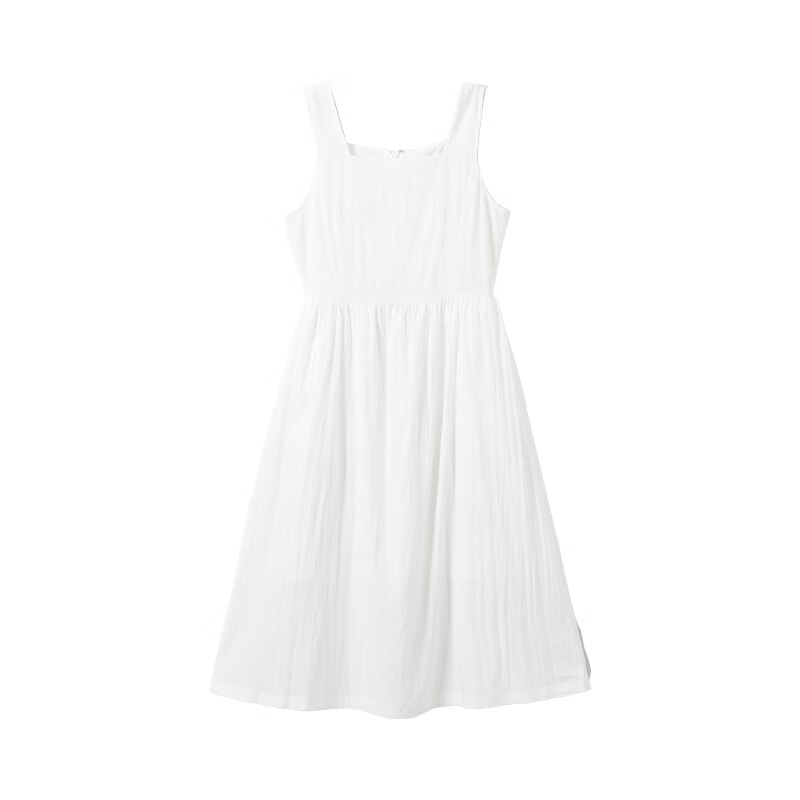 SPAO韩国同款2024年夏季女士时尚方领吊带连衣裙SPOWE37W01 白色 160/84A/S