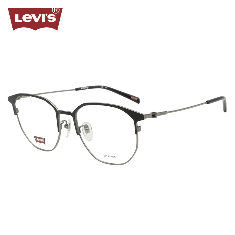 李维斯（Levi's）眼镜框架LV7119/CN TI7+依视路爱赞全晰膜御1.60镜片 TI7黑色/枪色