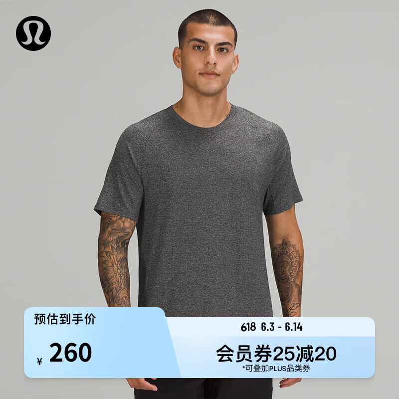 lululemon 丨DrySense 男士运动短袖 T 恤 *训练 LM3DAXS 黑色/犀牛灰 XS