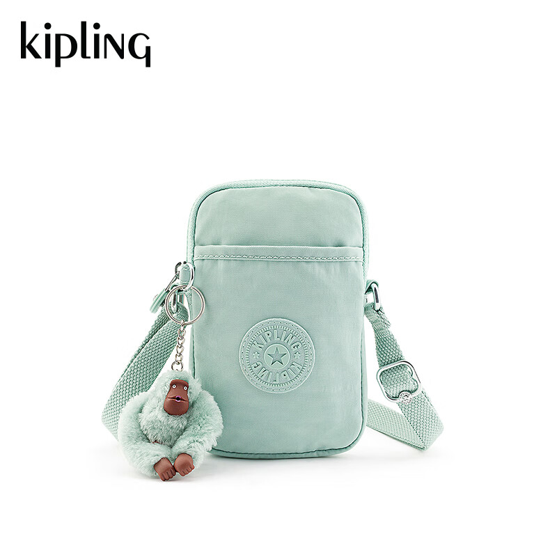 Kipling【520】男女款新小巧出街可爱小包斜挎包手机包|TALLY 鼠尾草绿