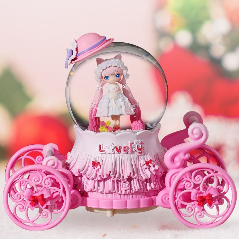 IMVE水晶球音乐盒儿童礼物洛丽塔公主旋转八音盒玩具送女孩生日3-14岁