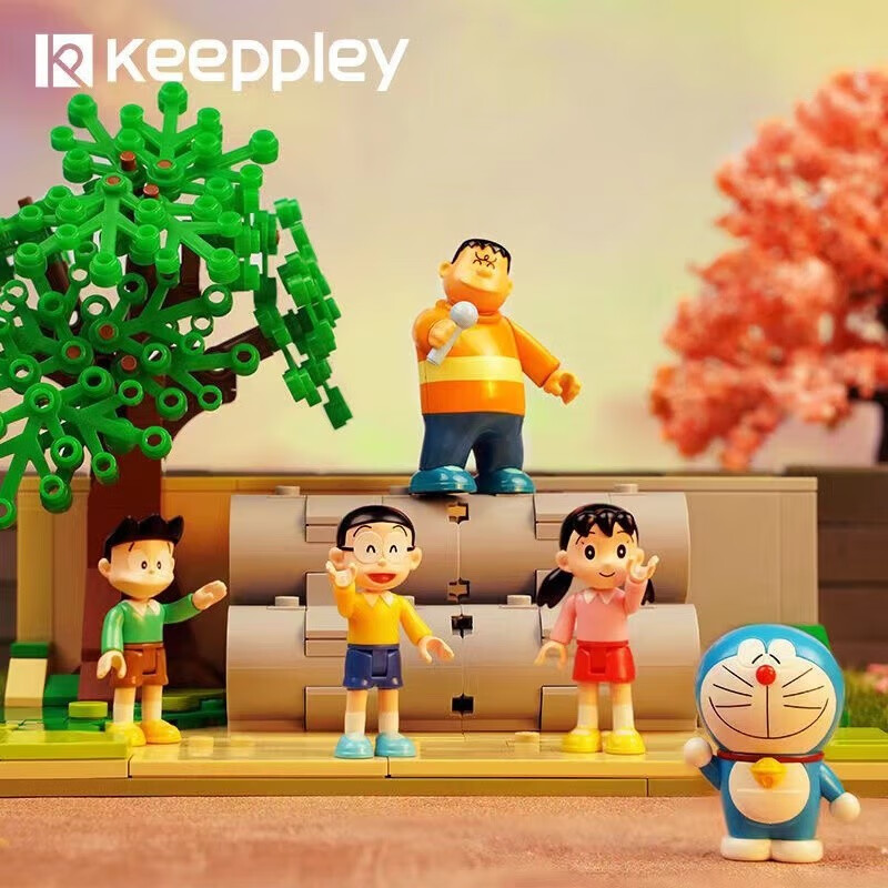 keeppley哆啦a梦积木大雄的房间时光机水泥管空地玩具模摆件儿童男孩