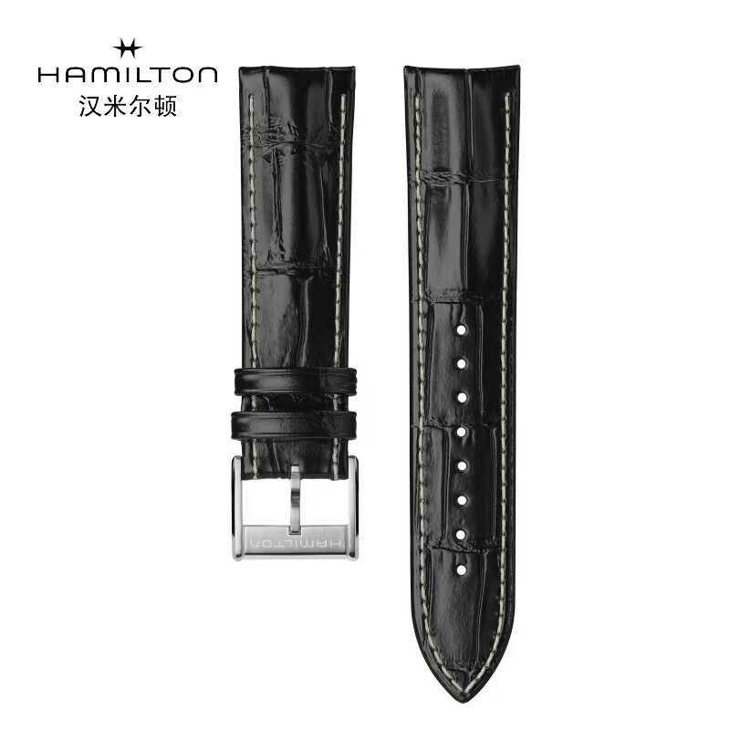 汉米尔顿（Hamilton）汉米尔顿腕表表带 黑色牛皮表带22mm