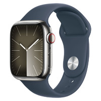 百億補貼：Apple 蘋果 Watch Series 9 S9智能手表蜂窩款45mm不銹鋼運動表帶