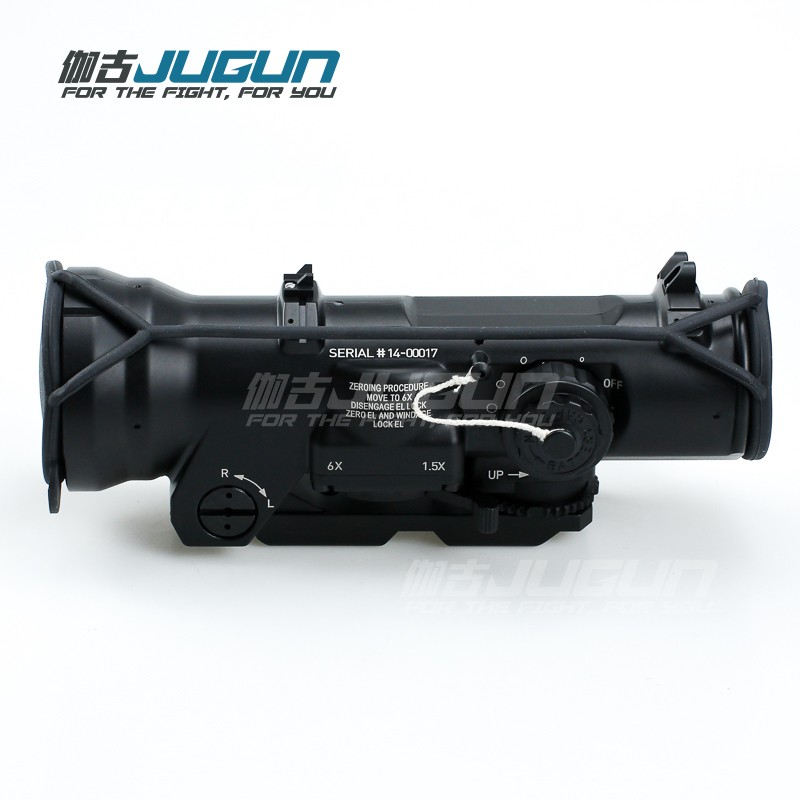 伽古（JUGUN） ELCAN DR 火车头广角光学瞄准镜高清抗震充氮望远镜可调瞄具 DR火车头3代 1.5/6倍率-黑色