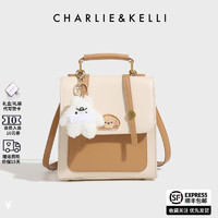 CHARLIE&KELLI CK品牌包包女包2024复古双肩包时尚大容量背包女