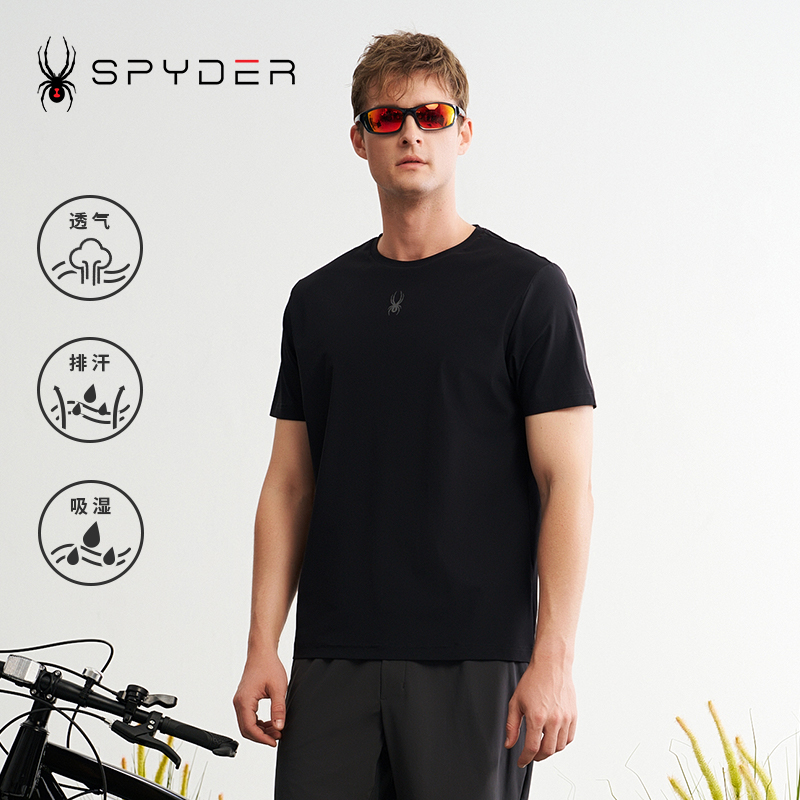 SPYDER夏季男子TRAINING透气户外休闲运动短袖T恤24ER471M