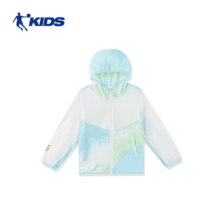 乔丹QIAODAN商场同款童装宝宝防晒衣男童轻薄外套夏季新款小童皮肤衣 净透蓝满印 1