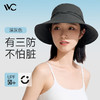 VVC VC防曬帽女三防科技工裝漁夫帽360°遮陽防風透氣戶外探索帽子 深灰色