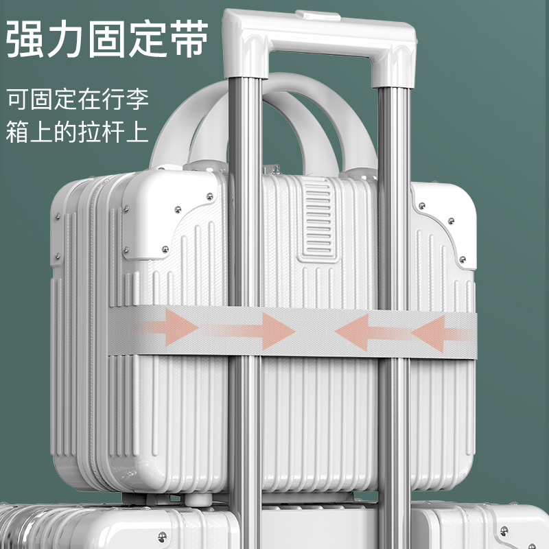 14寸手提行李箱化妆箱收纳小型旅行箱包登机箱盒耐用结实拉杆