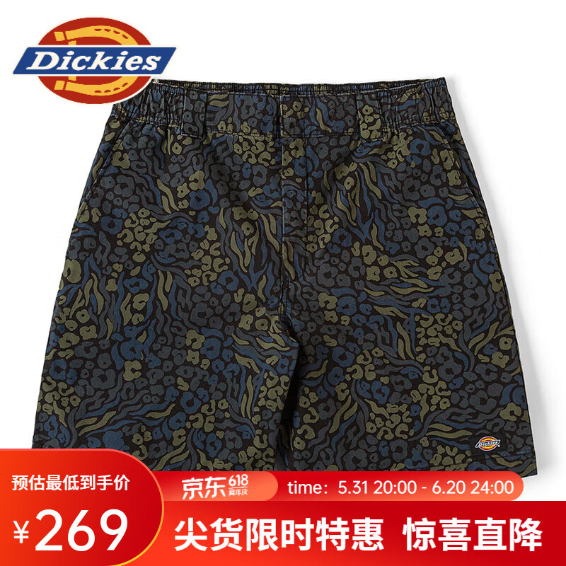 dickies休闲舒适印花短裤 DK012912 复古迷彩黑 XL
