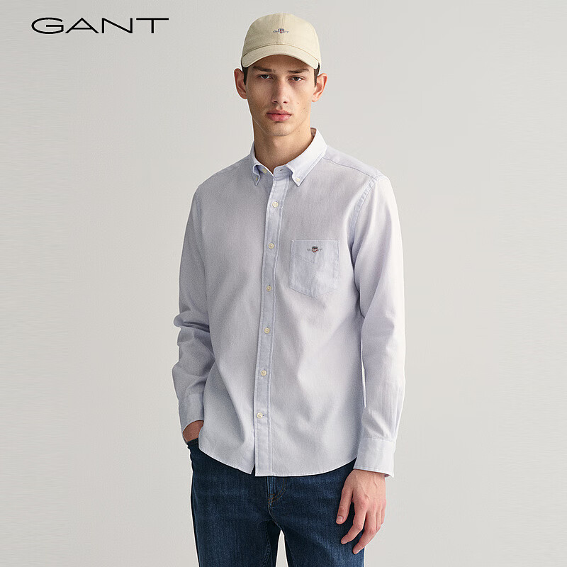 GANT甘特2024春季男装休闲通勤长袖衬衫3240159 110-白色 XS