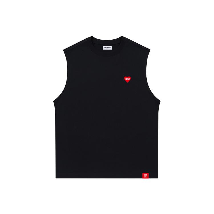 it :CHOCOOLATE男装2024夏季复古圆领无袖潮牌印花背心男