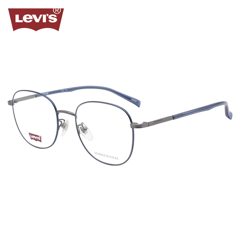 李维斯（Levi's）近视眼镜框架LV7099/6LB+依视路爱赞全晰膜御1.74 6LB蓝色/枪色