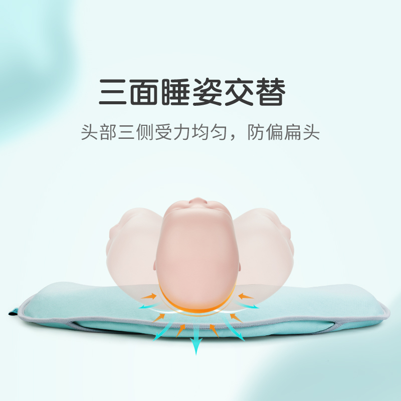 碧荷0一6月婴儿定型枕新生防偏头宝宝硅胶枕头透气舟状头纠正头型