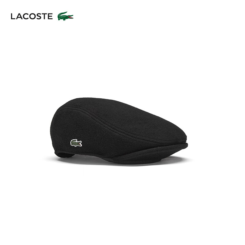 LACOSTE法国鳄鱼男女同款黑色休闲百搭户外贝雷帽帽子|RK0372 031/黑色 M