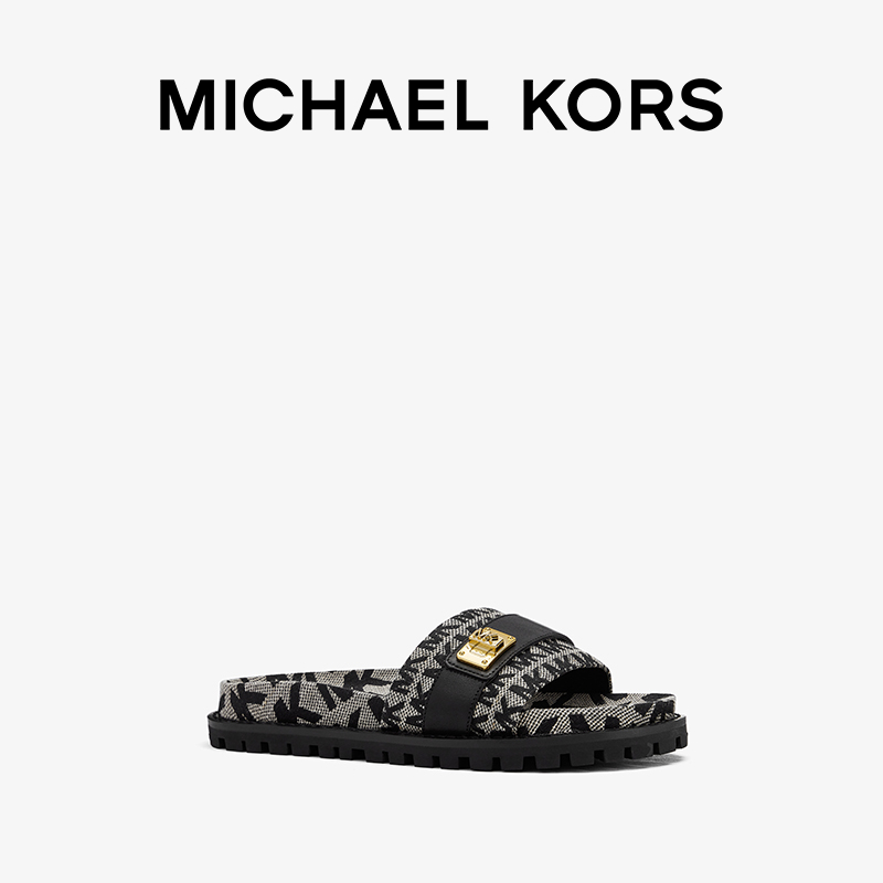 MICHAEL KORS Padma 女士提花平跟厚底凉鞋拖鞋
