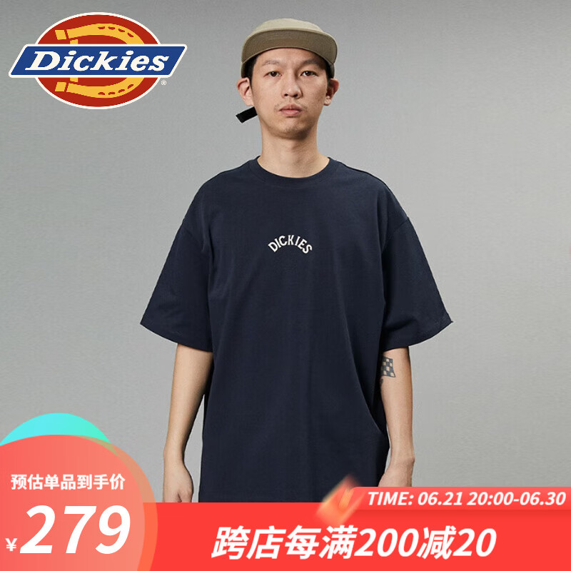 dickies短袖T恤 背后大印花宽松短袖T恤 简约款 DK013085 深海军蓝 S