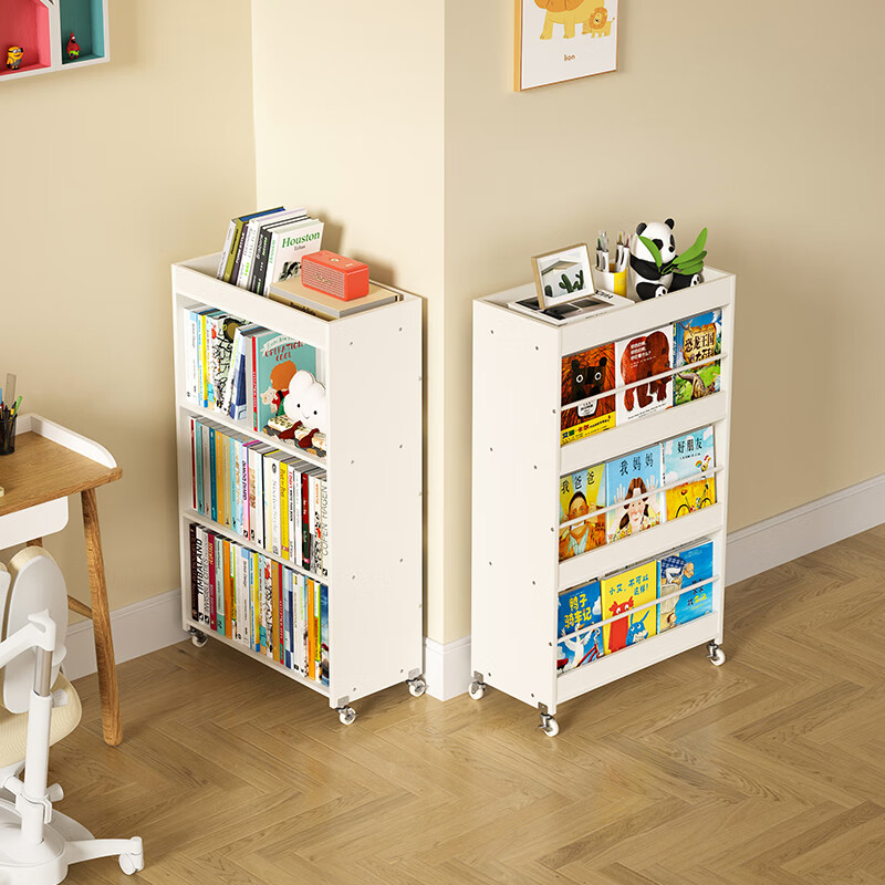 SOFS儿童书架落地简易宝宝绘本架客厅矮书柜书本收纳置物架移动小书架