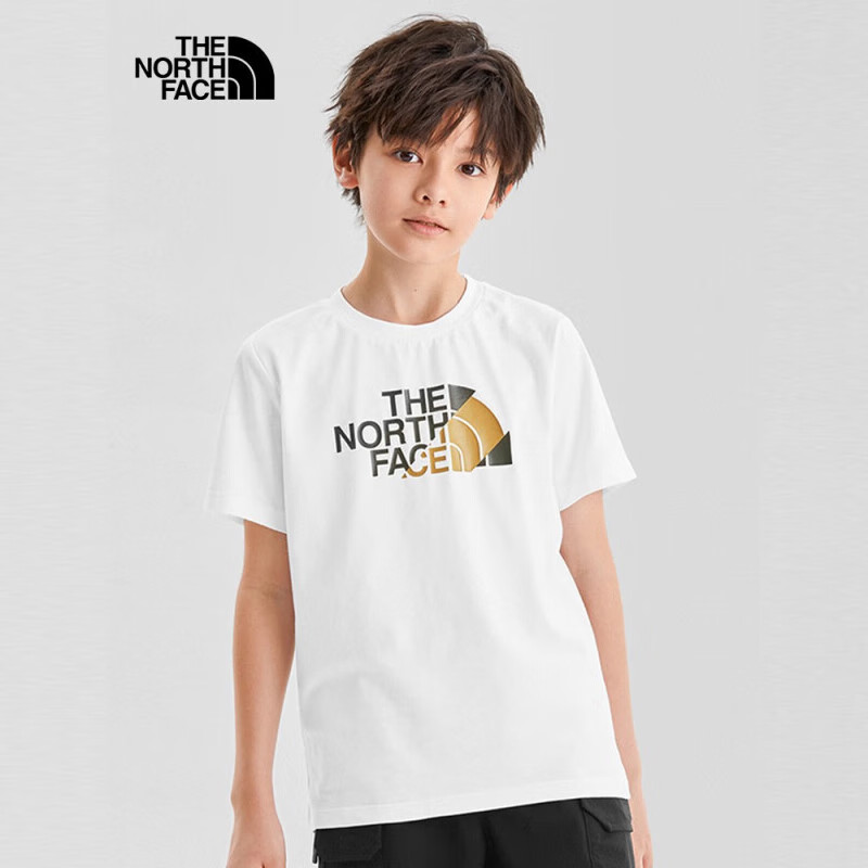 THE NORTH FACE北面童装男童夏装儿童t恤短袖舒适透气|5K27 FN4/白色 XS