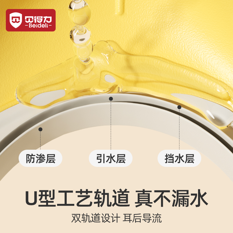 贝得力儿童浴帽双层加高加大款立体洗澡洗头帽