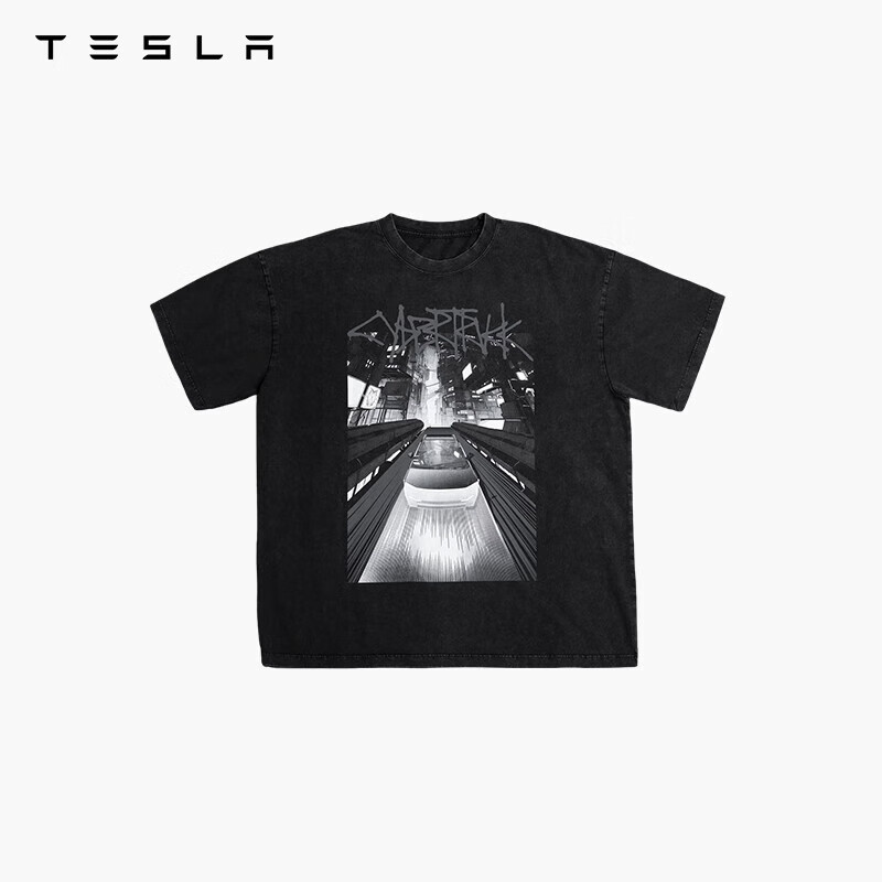 特斯拉（Tesla）Cybertruck Cityscape 短袖T恤圆领印花 S码
