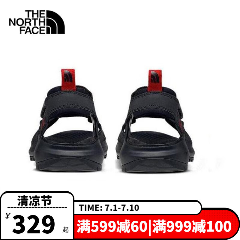 北面（The North Face）凉鞋男鞋夏徒步鞋运动户外舒适透气防滑耐磨凉拖鞋 KT0/黑色/偏小一码 40.5