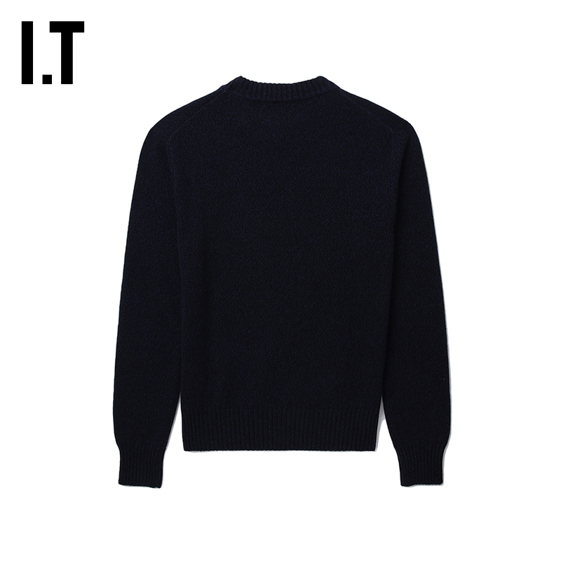 IT AMI男装圆领纯色针织衫简约通勤合身质感套头毛衣HKS127ML