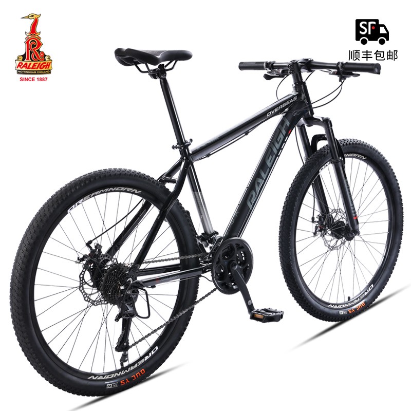 RALEIGH 铝合金山地自行车成人赛车油碟线碟男青少年变速越野车英国兰令 30速-曜夜黑 26寸(建议160-180cm身高)