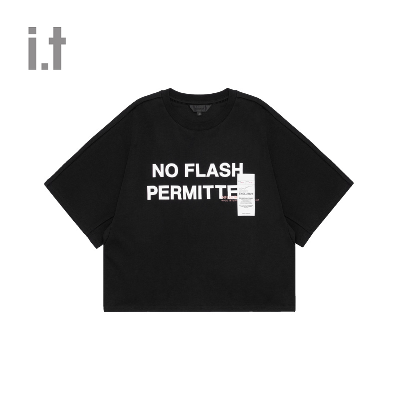 it MUSIUM DIV.女装短袖T恤春夏个性印花背后开衩20672XE